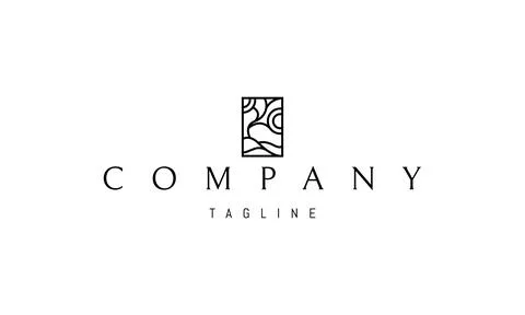 Vector logo on which an abstract image of a tree and meadows. Stock Illustration