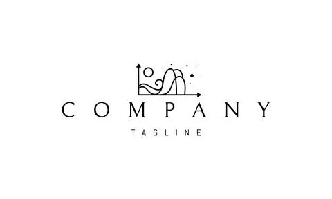 Vector logo on which an abstract image of two coordinate axes on which there are Stock Illustration