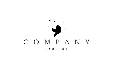 Vector logo on which the abstract image of a dove against the background of the Stock Illustration