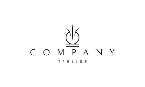 Vector logo on which an abstract image of a ring with three thorns in the form Stock Illustration