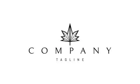 Vector logo on which an abstract image of a maple leaf with veins. Illustrazione stock