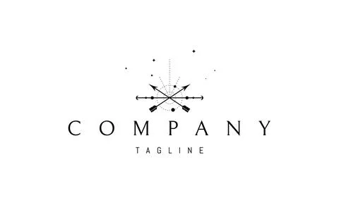 Vector logo in which an abstract image of two crossed arrows on a background of Stock Illustration