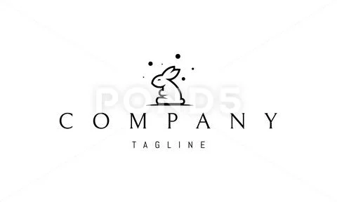 Vector logo on which an abstract image of a cute and funny rabbit ...