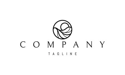 Vector logo on which an abstract image of a sunny sunset against the background Stock Illustration