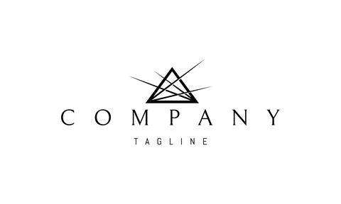 Vector logo on which an abstract image of a pyramid with rays of light from the Stockillustratie