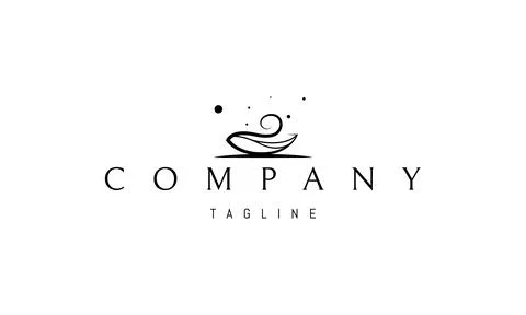 Vector logo on which an abstract image of a plate in the form of a leaf. Stock Illustration