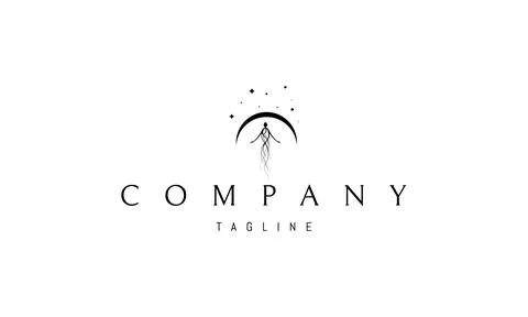 Vector logo on which an abstract image of a soul flying into space. Stock Illustration