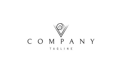 Vector logo on which an abstract image of a wave in a triangular depression. 스톡 일러스트