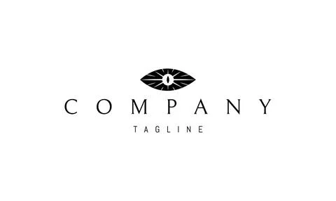 Vector logo on which an abstract image of the eye where the pupil is in the form Stock Illustration
