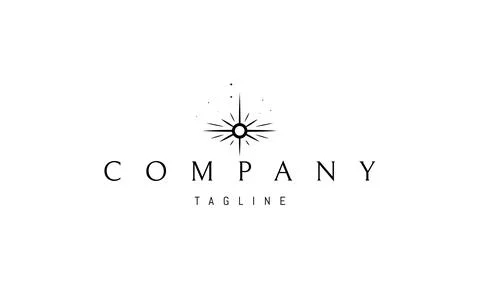 Vector logo on which an abstract image of a shining star with rays. 스톡 일러스트