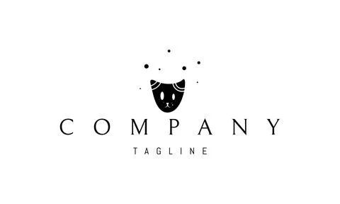 Vector logo on which an abstract image of a strange cat. Stock Illustration