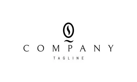 Vector logo on which an abstract image of the letter Q in the form of a coffee Stock Illustration