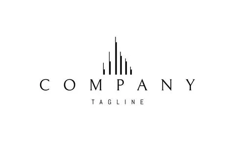 Vector logo on which an abstract image of a high-tech city. Stock Illustration