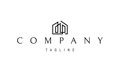 Vector logo on which an abstract image of a modern architectural solution. Stock Illustration