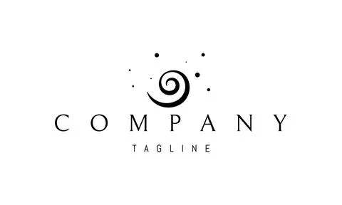 Vector logo on which an abstract image of a wave in the form of a shell. Stock Illustration