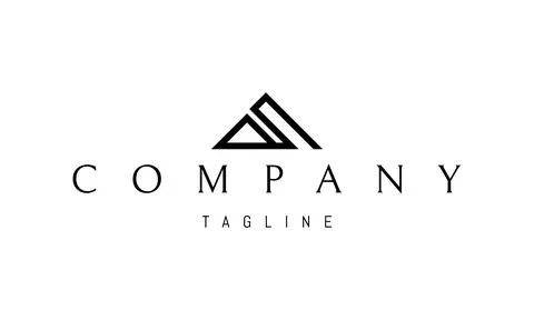 Vector logo on which an abstract image of the roof of the house in the form of Stock Illustration