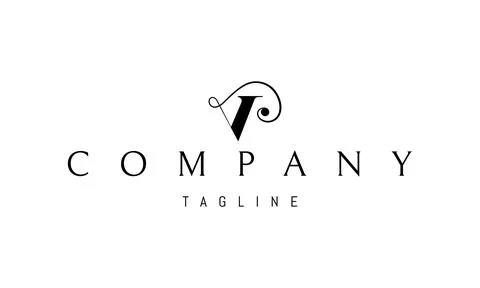 Vector logo on which an abstract image of the letter V with decorative elements. Illustrazione stock