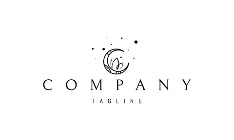 Vector logo on which an abstract image of a butterfly sitting on the moon Stock Illustration