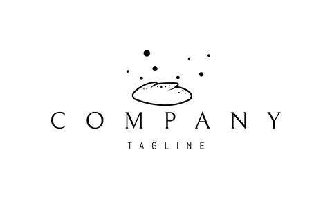 Vector logo on which an abstract image of freshly baked bread in a linear style. Stock Illustration