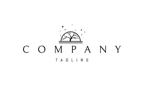 Vector logo on which an abstract image of a large tree against the backdrop of Stock Illustration