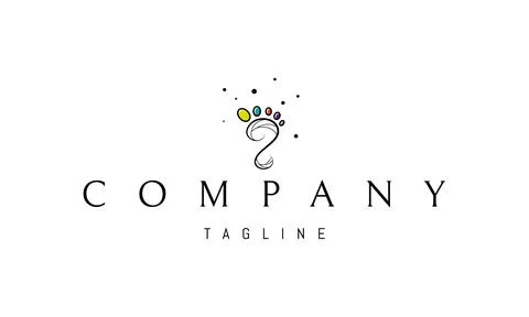 Vector logo on which an abstract image of the foot in a children's style. Stock Illustration