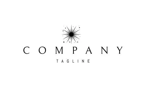 Vector logo on which an abstract image of a brightly shining star against the Stock Illustration