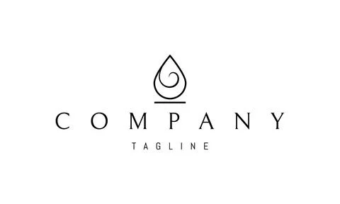 Vector logo on which an abstract image of a water drop with a wave inside. Stock Illustration