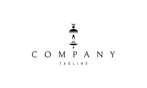 Vector logo on which an abstract image of an ancient lantern with a symbol of Stock Illustration