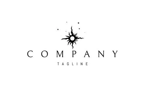 Vector logo on which an abstract image of an exploding star in open space. Stock Illustration