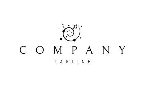 Vector logo on which an abstract image of a whirlpool of melody and notes. Illustrazione stock