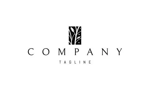 Vector logo on which an abstract image of the silhouette of a dense forest in a Illustrazione stock