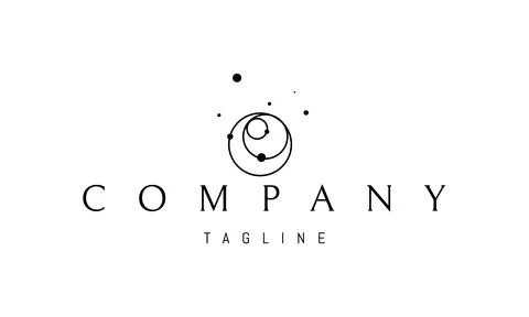 Vector logo on which an abstract image of intersecting orbits in space. Stock Illustration