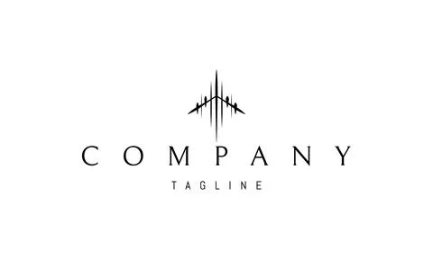 Vector logo on which an abstract image of a passenger aircraft in a linear style Stock Illustration