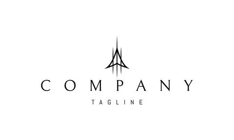 Vector logo on which an abstract image of an arrowhead crossed by three sharp Stock Illustration