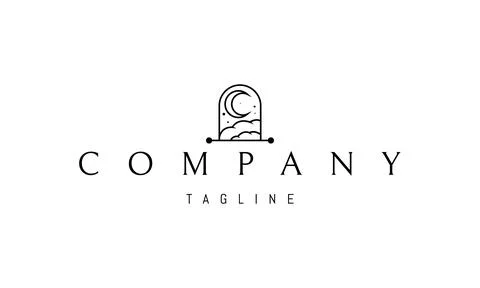 Vector logo on which an abstract image of an arched gate against the background Stock Illustration