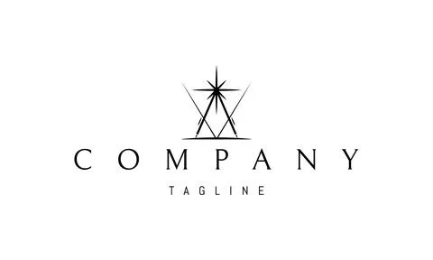 Vector logo on which an abstract image of a compass with a shining star. Stock Illustration