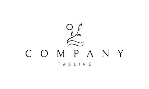 Vector logo on which an abstract image of a tree sprout with waves under it. Illustrazione stock