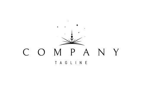 Vector logo on which an abstract image of a shining star on the horizon. Stock Illustration