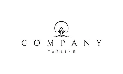 Vector logo on which an abstract image of a blossoming flower against the Stock Illustration