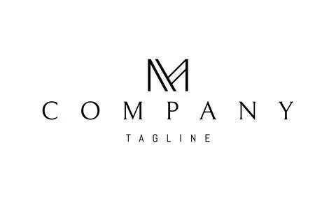 Vector logo on which an abstract image of the mogogram of the letter M in a Illustrazione stock