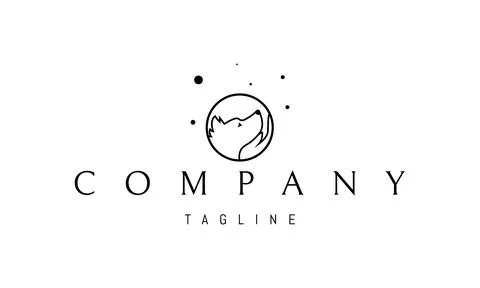 Vector logo on which an abstract image of a dog's head is supported by a hand. Stock Illustration