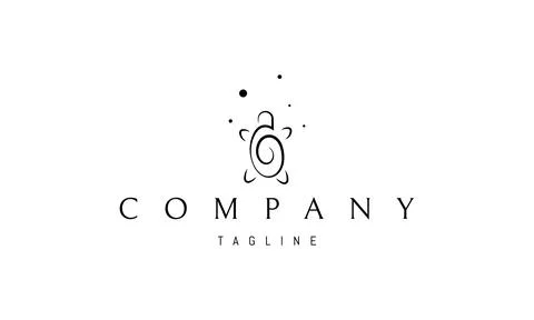 Vector logo on which an abstract image of a turtle with a spiral on its shell. Stock Illustration