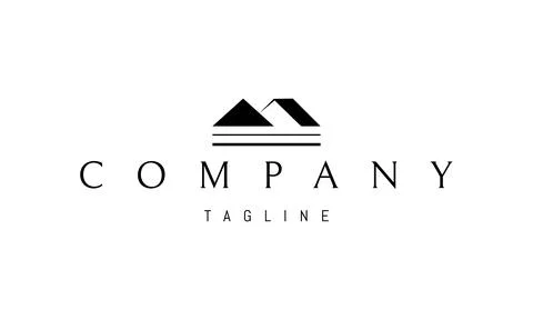 Vector logo on which an abstract image of a house and a roof. Stock Illustration