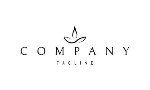 Vector logo on which an abstract image of a candle with leaves in the form of an Stock Illustration