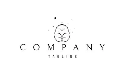 Vector logo on which an abstract image of the silhouette of the brain with a Stock Illustration