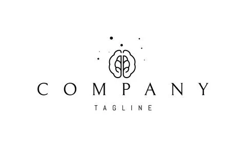 Vector logo on which an abstract image of a human brain with an oak leaf inside. Stock Illustration