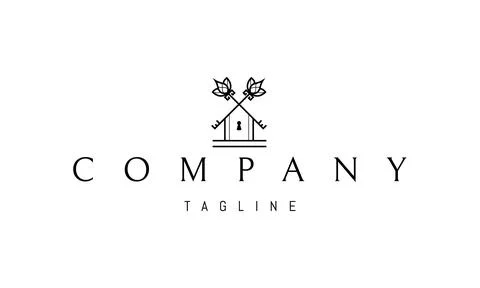 Vector logo on which an abstract image of two crossed keys in the form of a Stock Illustration