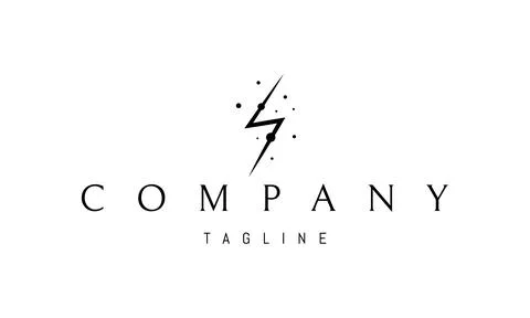 Vector logo on which an abstract image of lightning on the background of balls. Stock Illustration