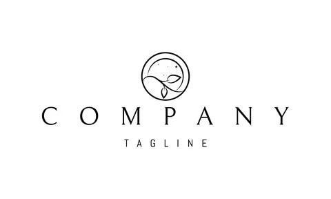 Vector logo on which an abstract image of a sprout with leaves against the Stock Illustration