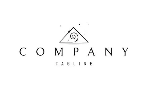 Vector logo on which an abstract image of a pyramid with a whirlpool inside. Stock Illustration